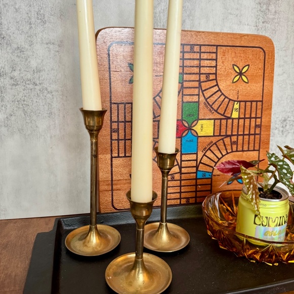 Brass Candle Holders - Picture 2 of 2